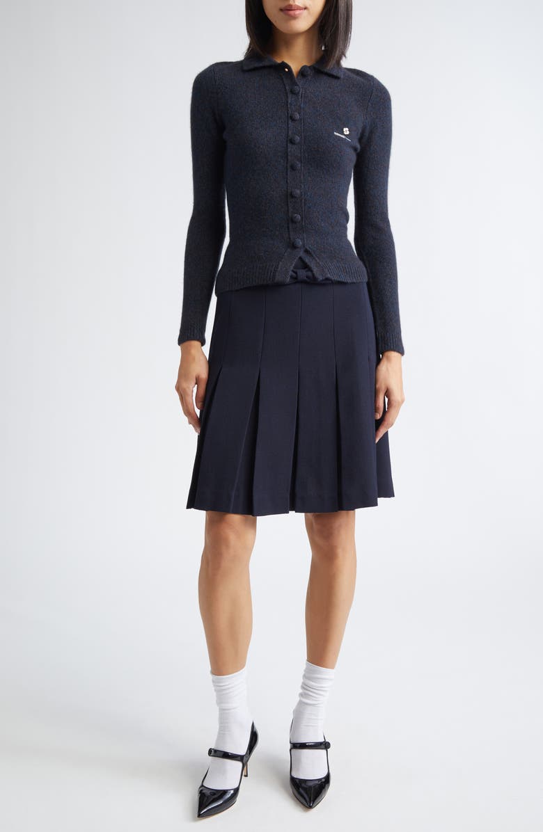 Shushu/Tong Logo Fitted Wool Blend Cardigan, Main, color,