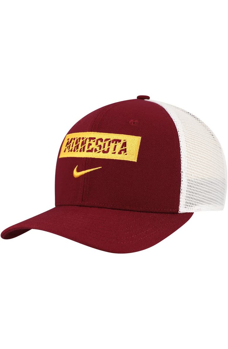 Nike Men's Nike Maroon Minnesota Golden Gophers 2024/25 Sideline Rise Trucker Adjustable Hat, Main, color, Maroon