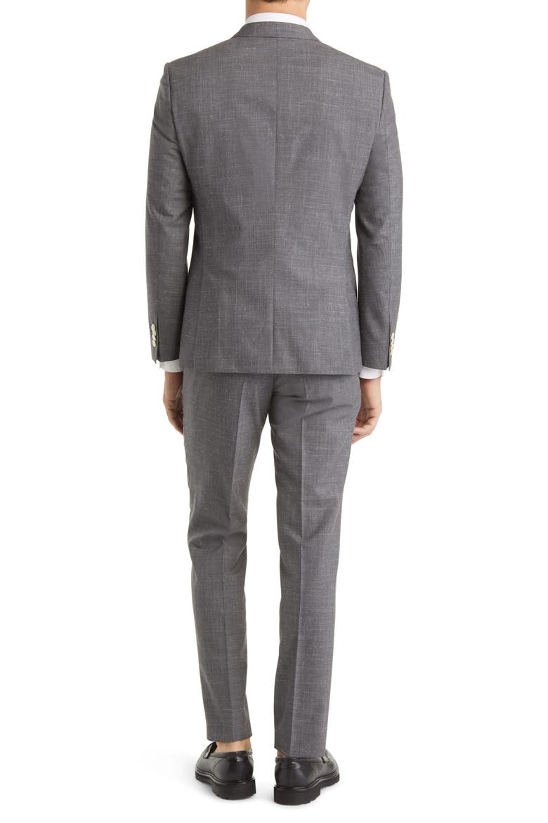 Virgin Wool, Silk & Linen Suit, Alternate, color, DARK GREY