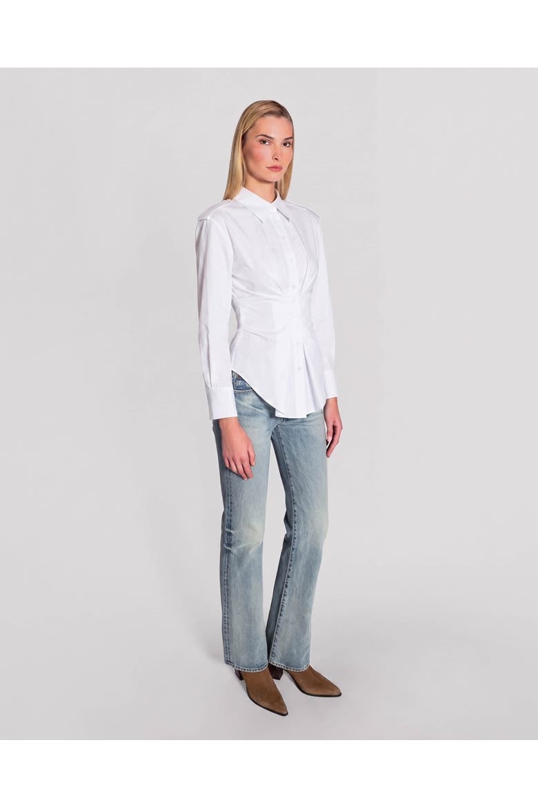 Nemesis Cinched Epaulet Shirt, Alternate, color, White