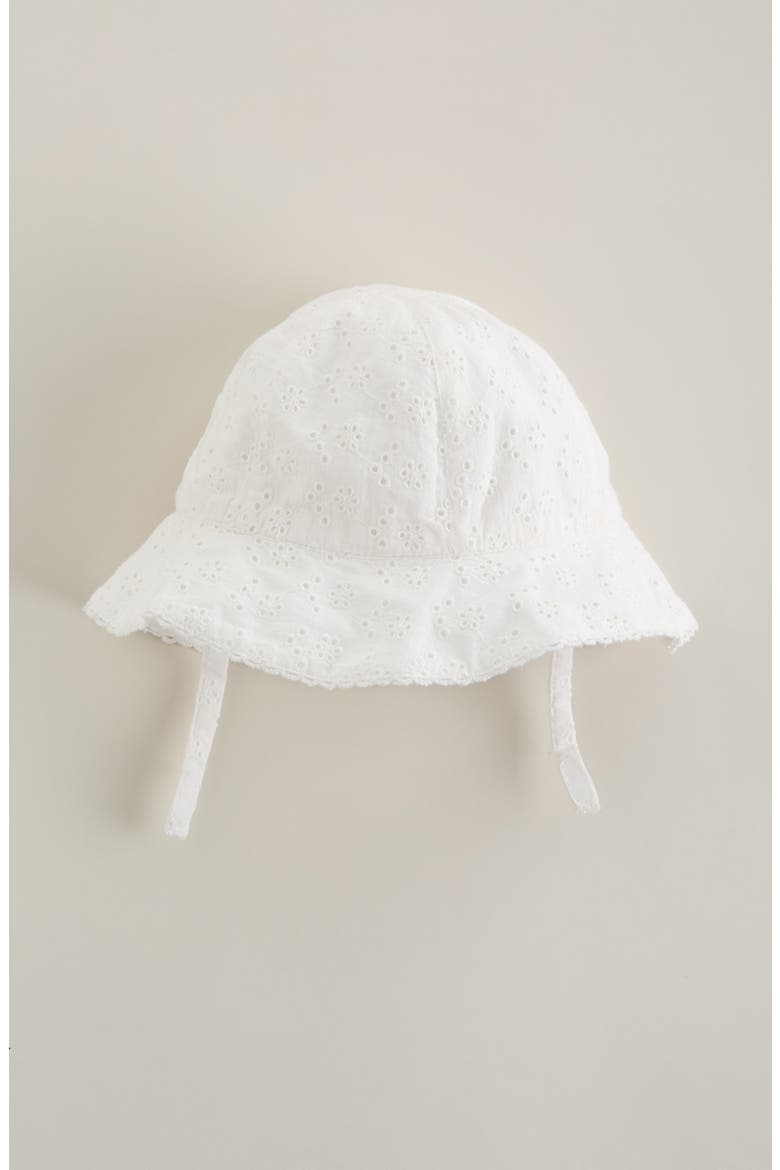 Baby Eyelet Sun Hat, Alternate, color, WHITE