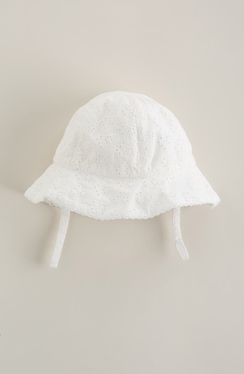 Nordstrom Baby Eyelet Sun Hat, Alternate, color, White