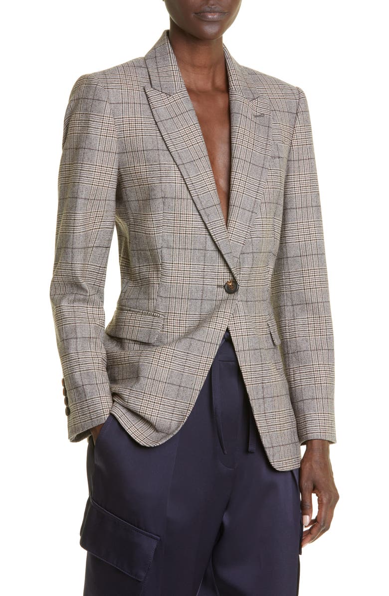 Brunello Cucinelli Glen Check Virgin Wool Blend Jacket, Alternate, color,