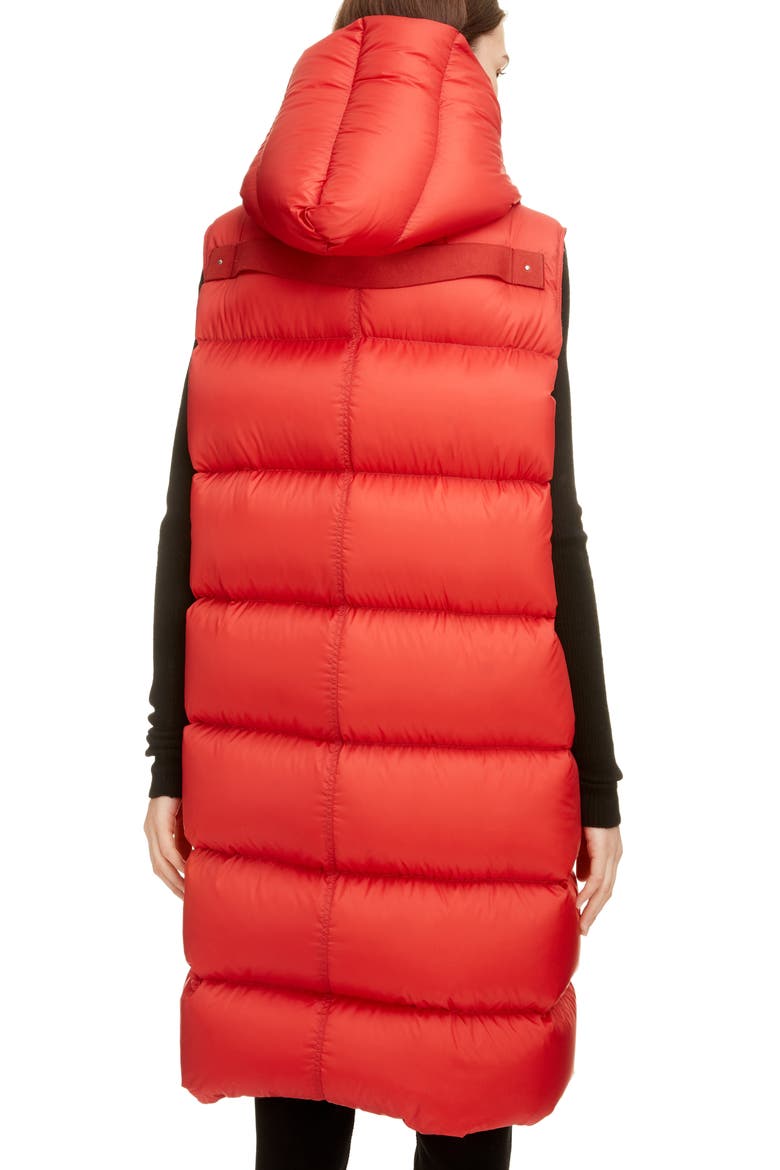 Oversized Down Puffer Vest, Alternate, color, RED