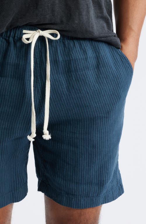 Alex Crane  Bo Linen Drawstring Shorts In Overdye Dusk