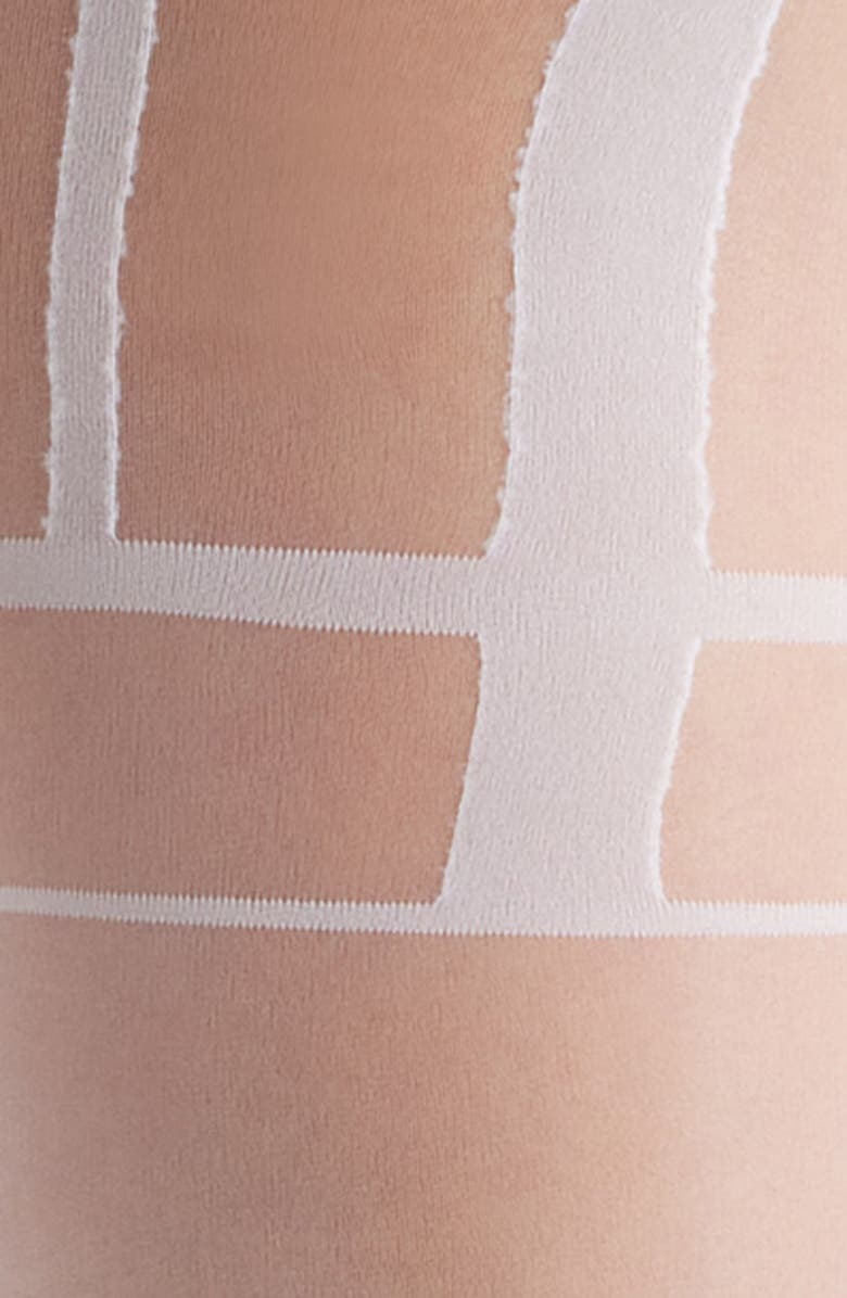 Nordstrom Sheer Corset Stripe Tights, Alternate, color, White