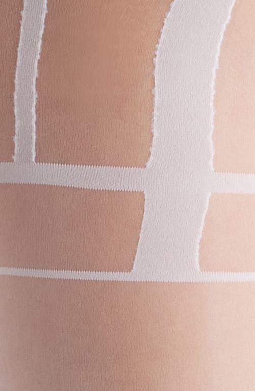 Nordstrom Sheer Corset Stripe Tights In White