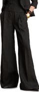 Lauren Ralph Lauren Chalk Stripe Wide Leg Linen Pants