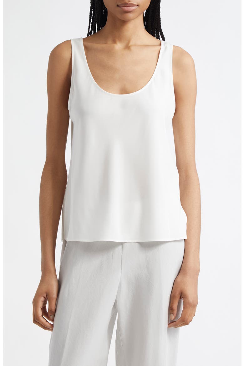 Bias Stretch Silk Tank, Main, color, OFF WHITE