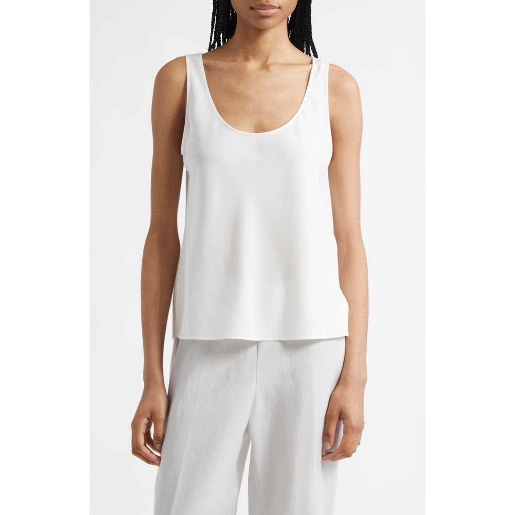 Vince Bias Stretch Silk Tank In White
