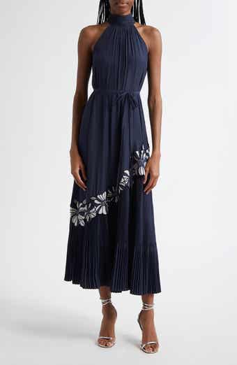 Eleah Mixed Media Floral Embroidery Detail Dress