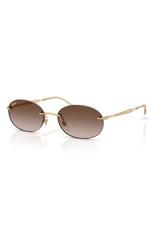Ray Ban Ray-ban 54mm Gradient Rimless Oval Sunglasses In Brown