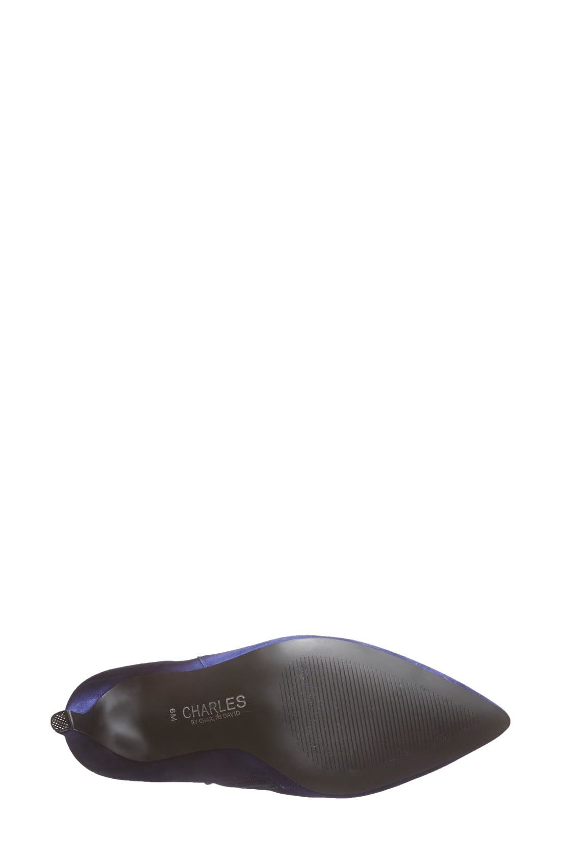 'Veer' Pointy Toe Bootie, Alternate, color, COBALT SUEDE