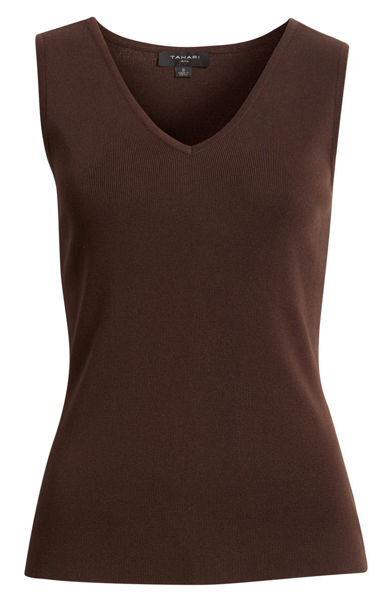 Tahari ASL Sweater Vest, Main, color, Espresso