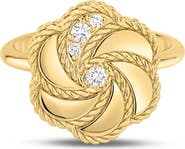 Roberto Coin 18K Yellow Gold Diamond Rose Ring (Nordstrom Exclusive)