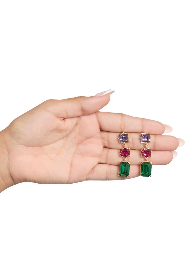 Multi-Gem Drop Earrings, Alternate, color, Multicolor