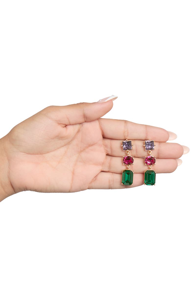 BCBG Generation Multi-Gem Drop Earrings, Alternate, color, Multicolor