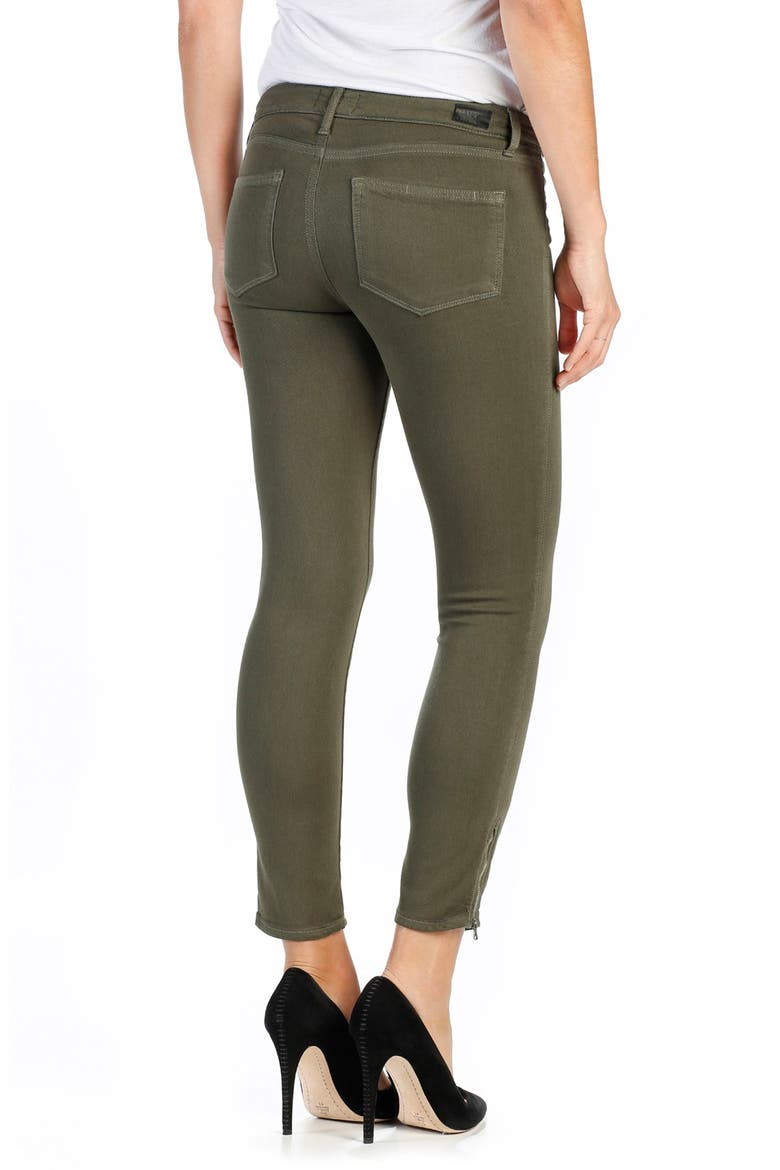 Transcend Verdugo Ankle Ultra Skinny Jeans, Alternate, color, OLIVE LEAF