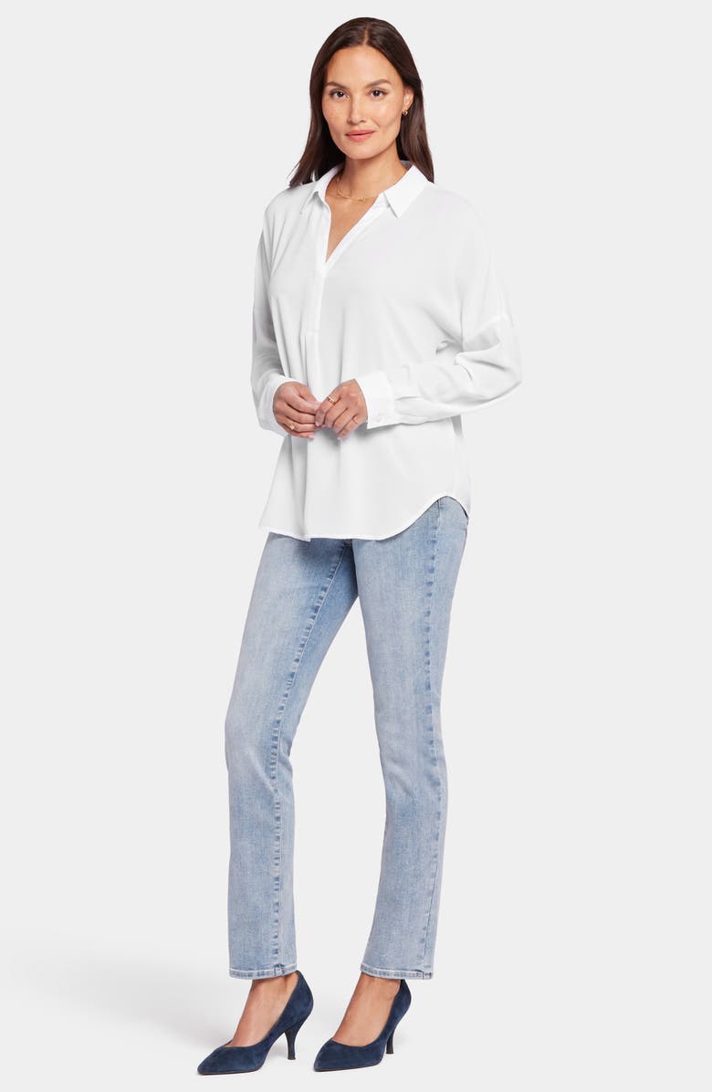 NYDJ Becky Recycled Polyester Georgette Blouse, Alternate, color, Optic White