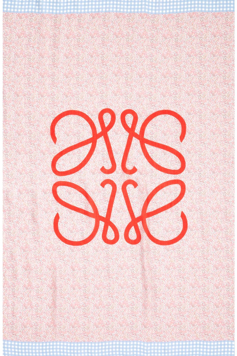 Liberty Gingham Scarf, Alternate, color, PINK/ BLUE
