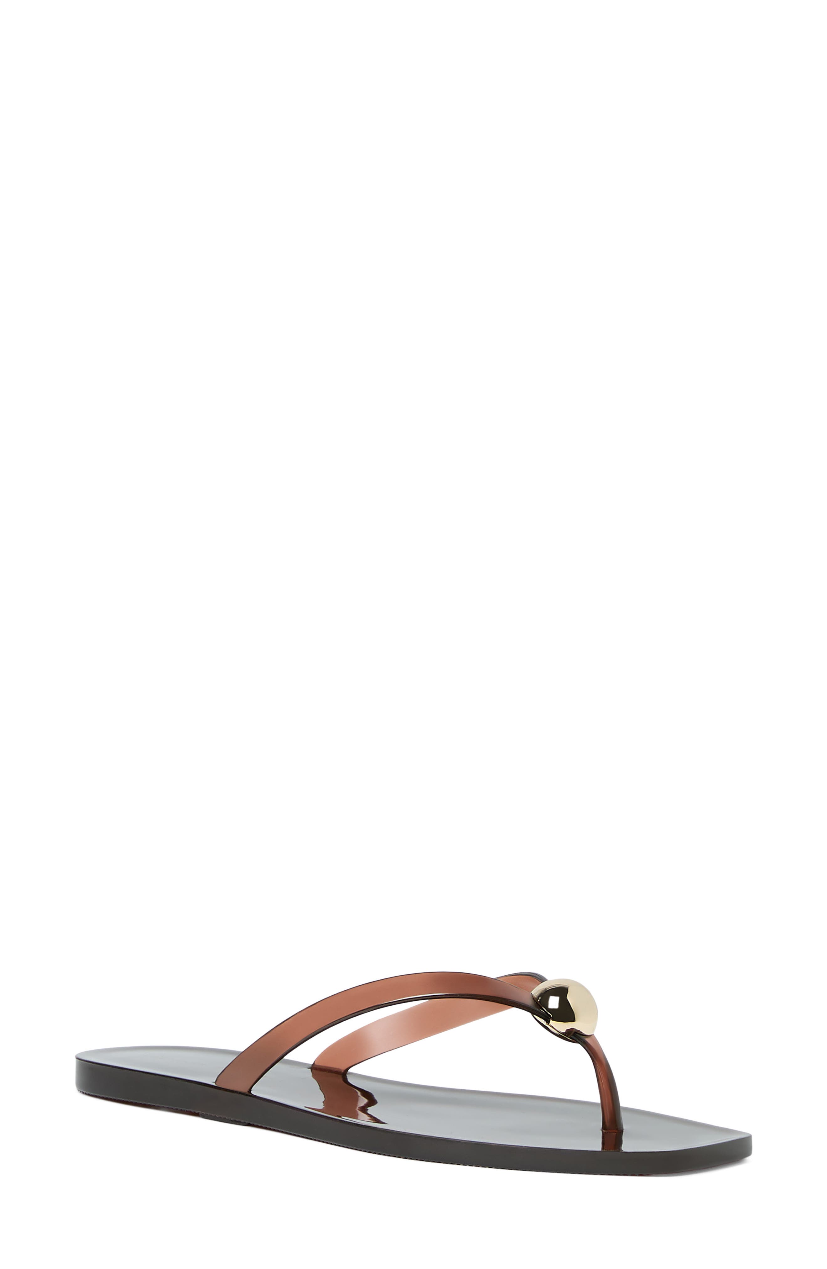 Loeffler Randall Jovie Jelly Flip Flop, Main, color, Brown