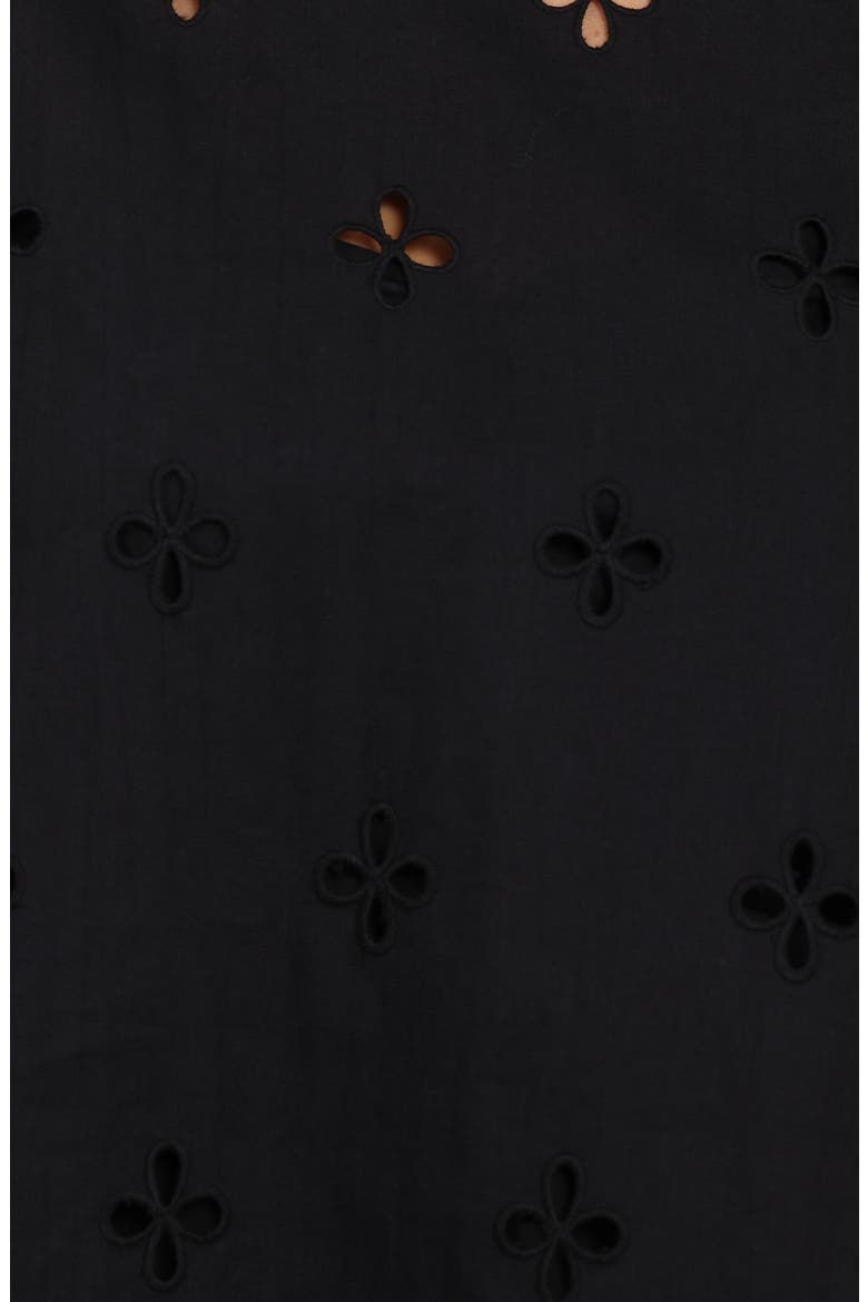 Aggie Embroidered Eyelet Balloon Sleeve Top, Alternate, color, BLACK