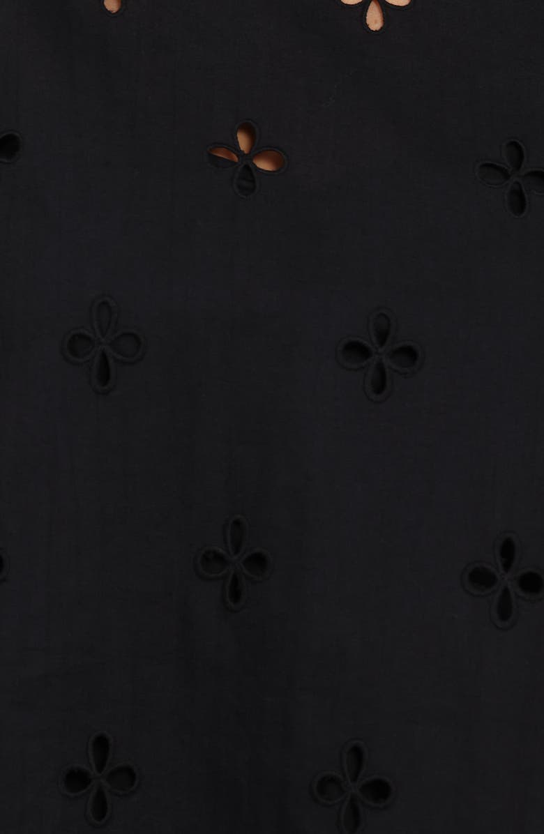 Petal & Pup Aggie Embroidered Eyelet Balloon Sleeve Top, Alternate, color, Black