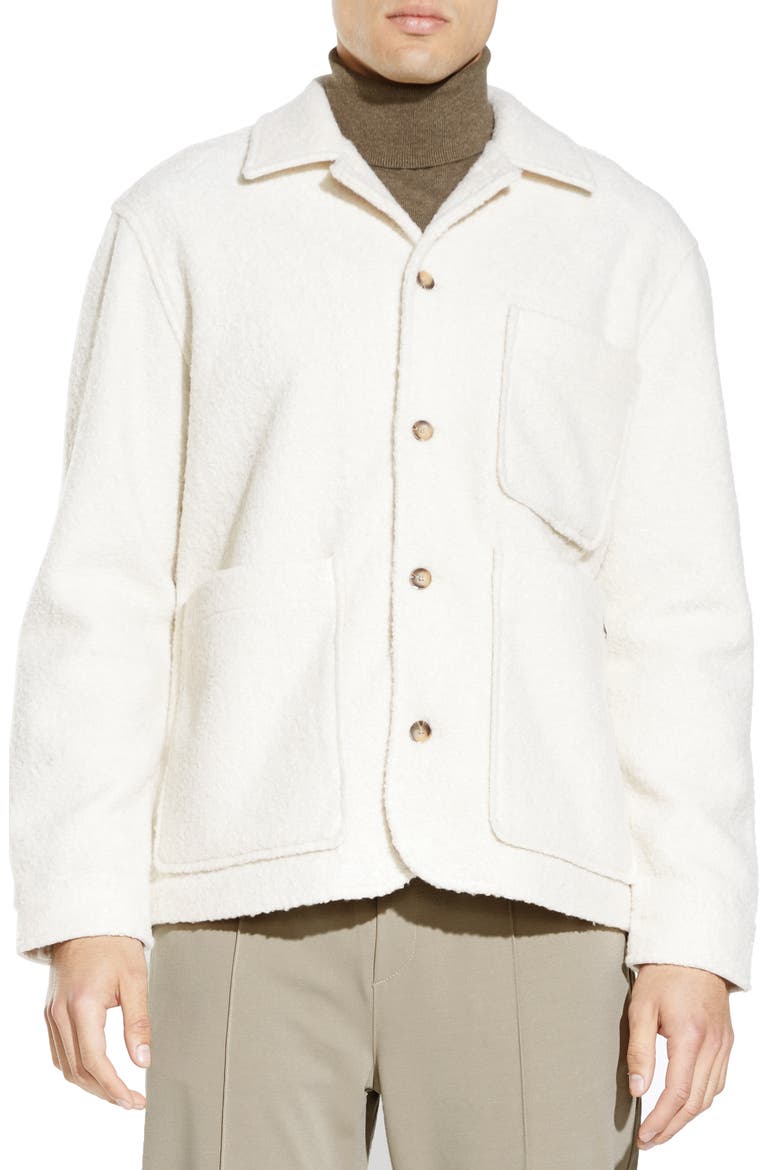 Relaxed Fit Bouclé Chore Jacket, Main, color, CREAM