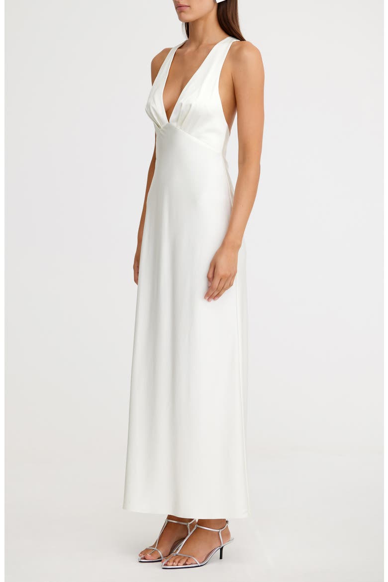 lucile sleeveless satin maxi dress Significant Other Women's Lucile Sleeveless Satin Maxi Dress - White