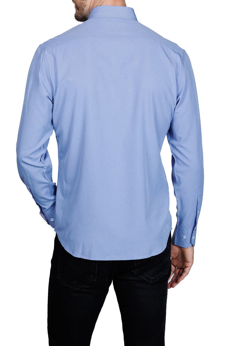 Mélange Performance Button Down Shirt, Alternate, color, BLUE BYRD