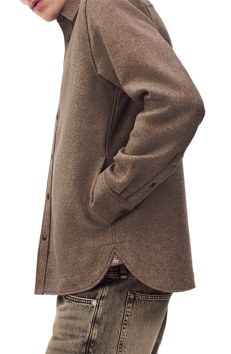 rag & bone Chelsea Wool Blend Flannel Snap-Up Shirt Jacket, Alternate, color, Brown