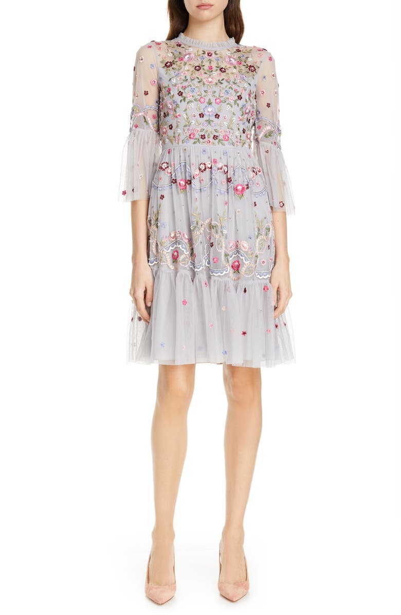 Needle & Thread Dreamers Embroidered Tulle Dress, Main, color,