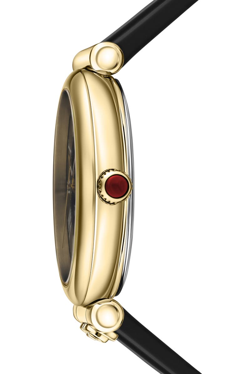 FERRAGAMO Ora Moonphase Silicone Strap Watch, 40mm, Alternate, color, Yellow Gold