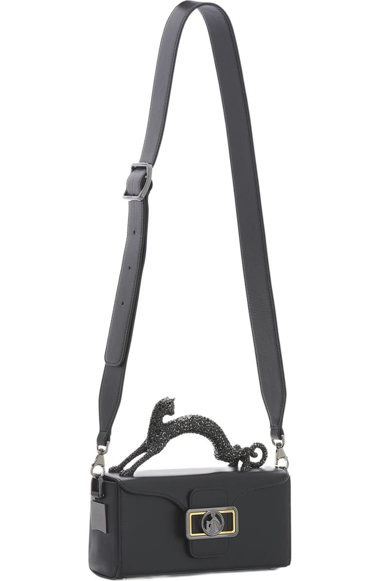 Lanvin Nano Pencil Cat Leather Bag, Alternate, color, Black