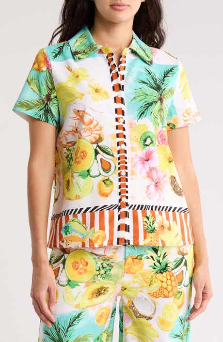 BY DESIGN Santorini Short Sleeve Button-Up Shirt