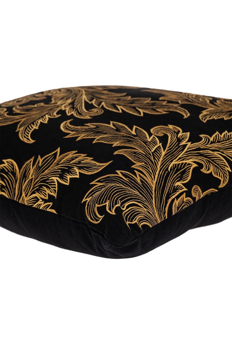 Mertha Black Throw Pillow, Alternate, color, BLACK