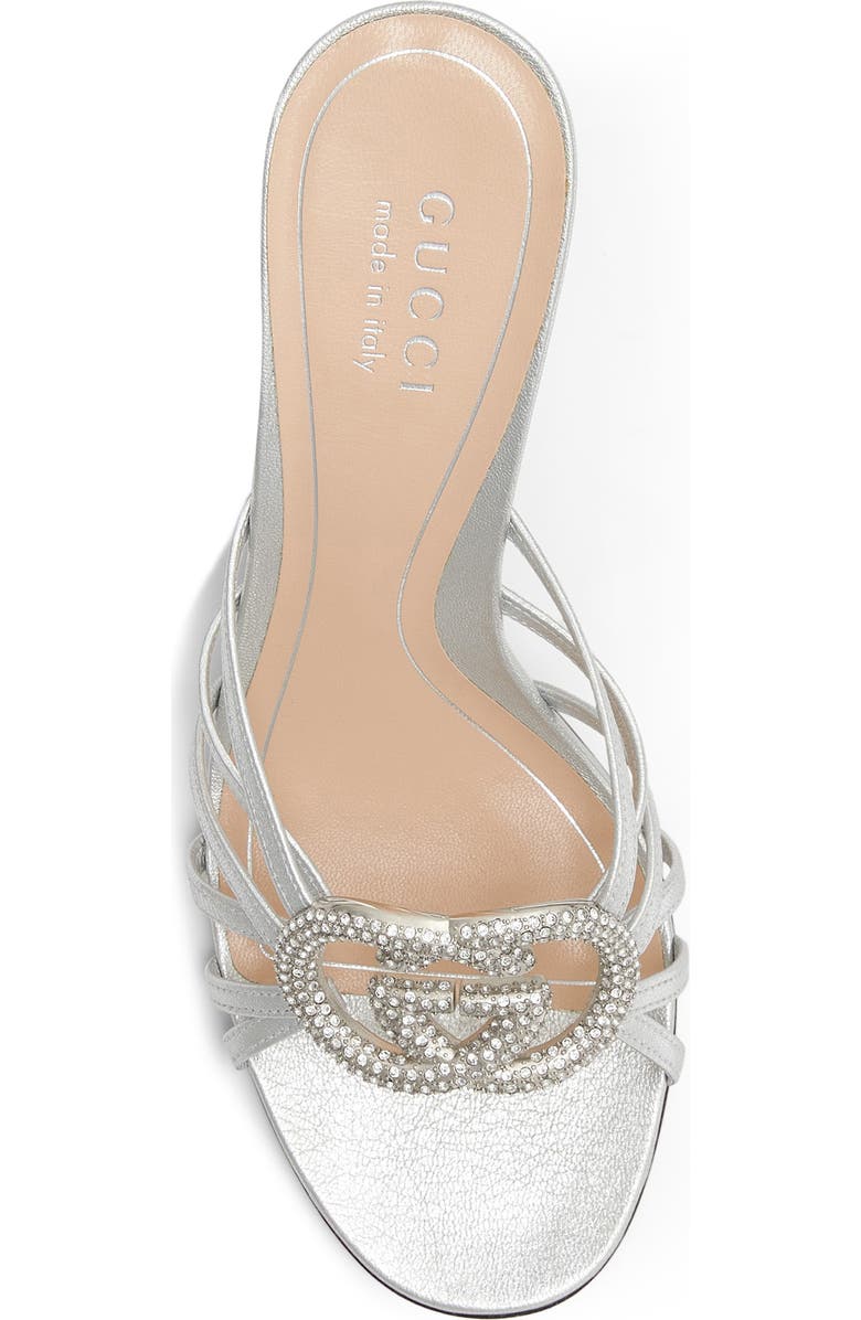 Gucci Alicia Strappy Slide Sandal, Alternate, color, Metallic Silver