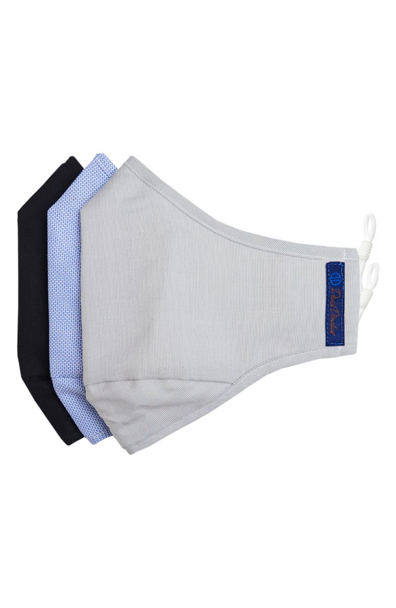 David Donahue Assorted 3-Pack Adult Comfort Face Masks, Main, color, 