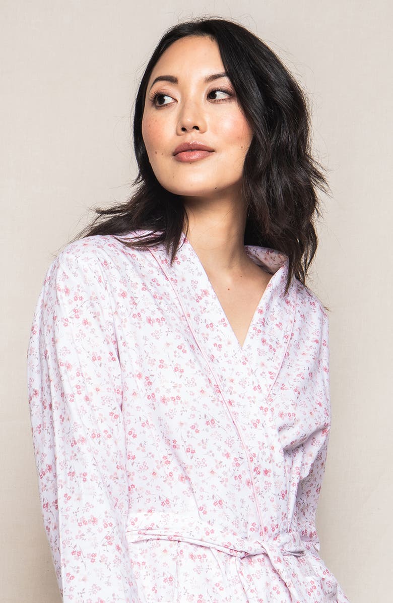 Petite Plume Dorset Floral Cotton Robe, Alternate, color,
