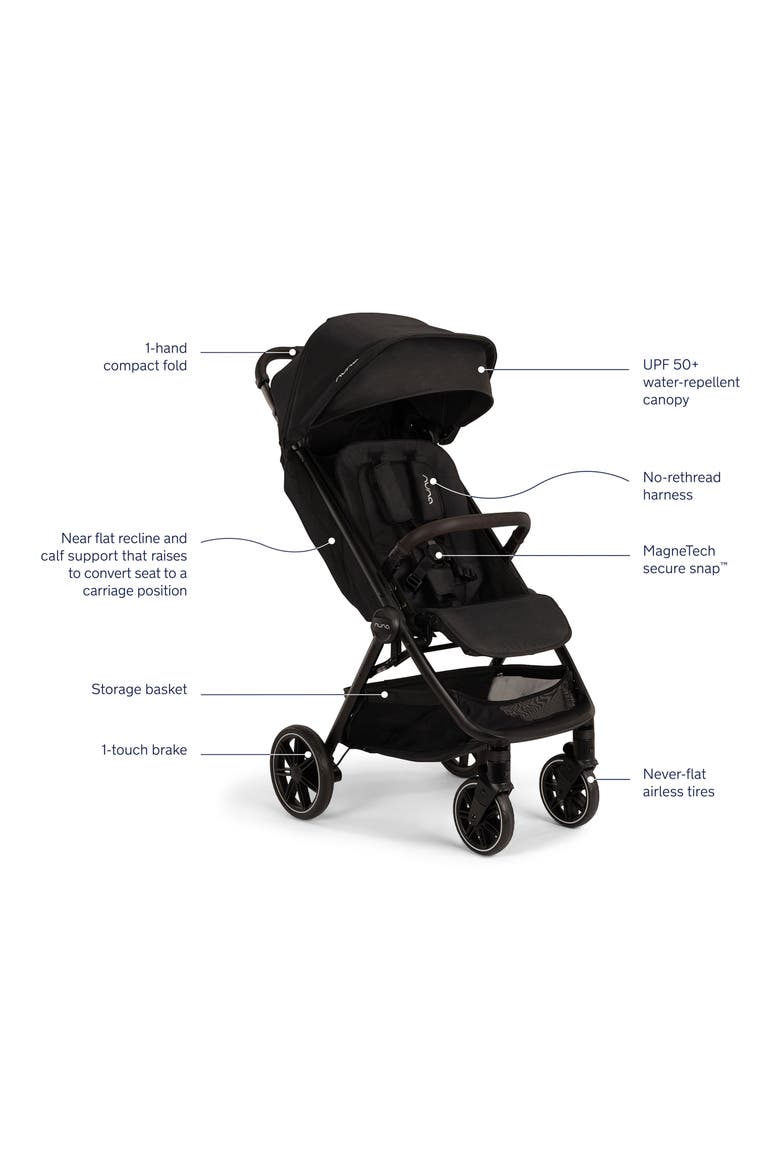 TRVL™ LX Compact Stroller, Alternate, color, CAVIAR/ CHOCOLATE