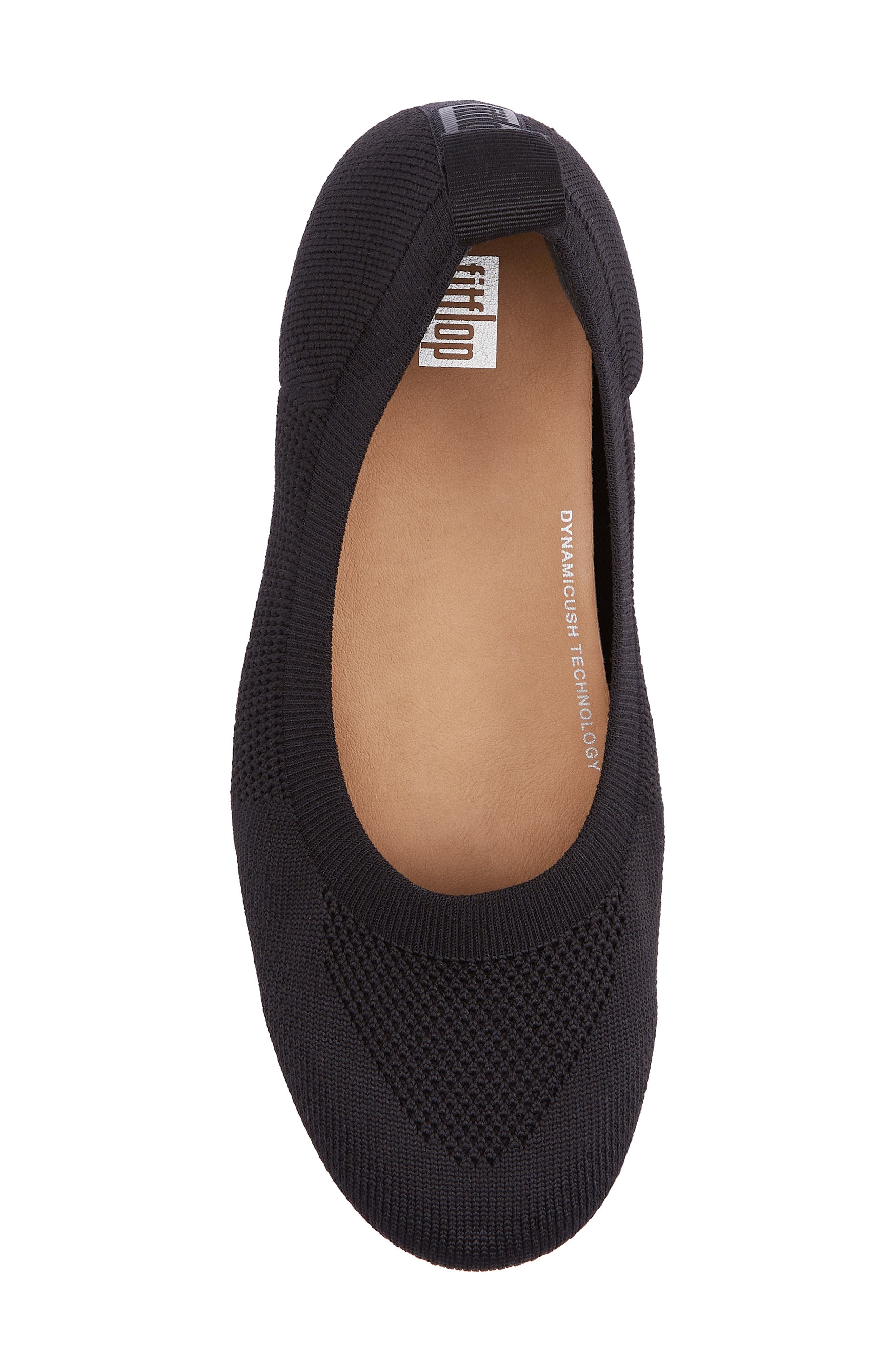 FitFlop Allegro Knit Ballet Flat, Alternate, color, All Black