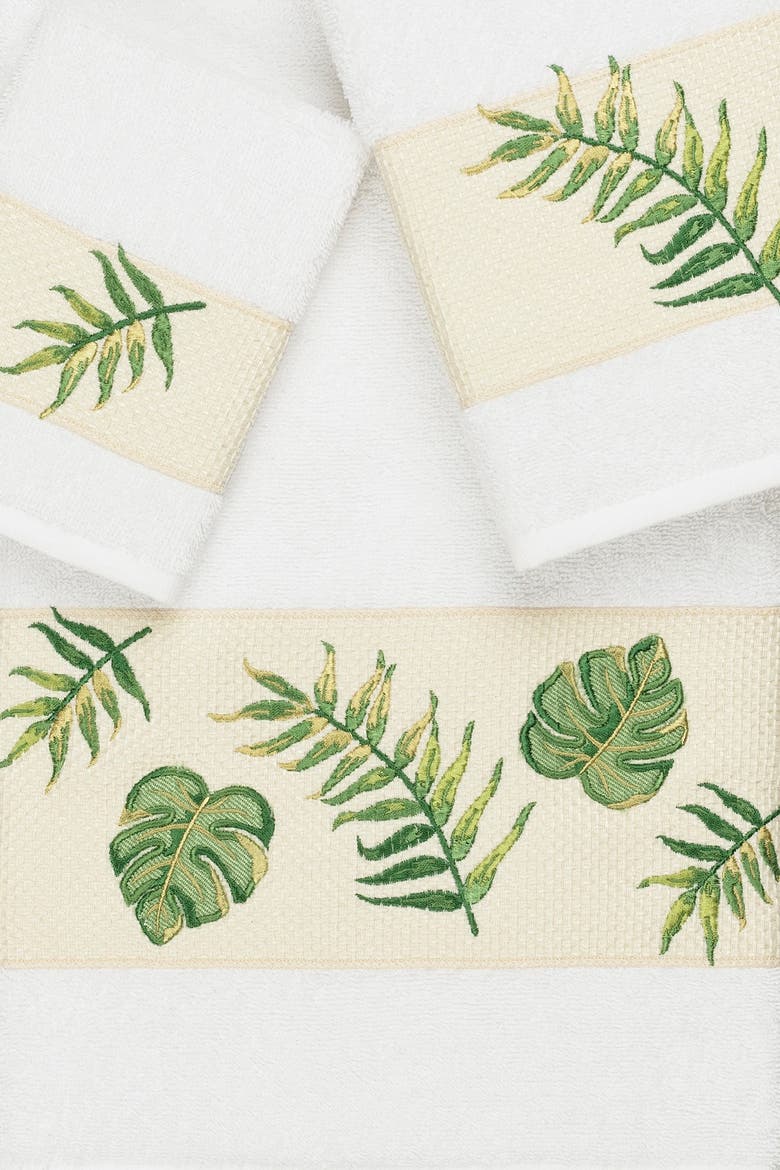 Zoe 3-Piece Embellished Towel Set - White, Alternate, color, WHITE