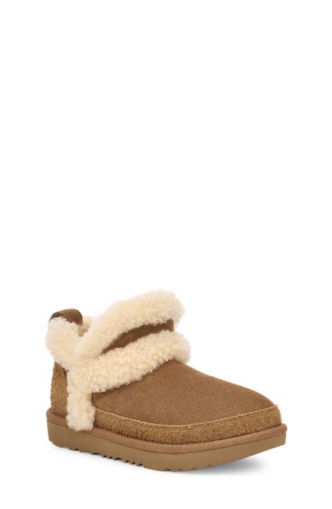 Classic Ultra Mini Spillseam Genuine Shearling Bootie (Little Kid & Big Kid) (Nordstrom Exclusive)