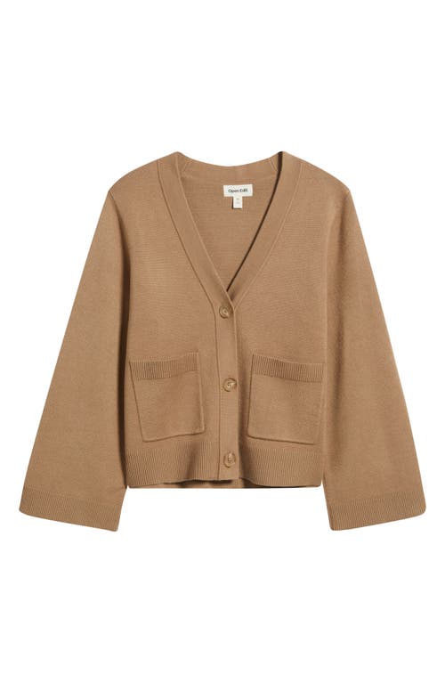 Open Edit Wide Sleeve Cardigan In Brown