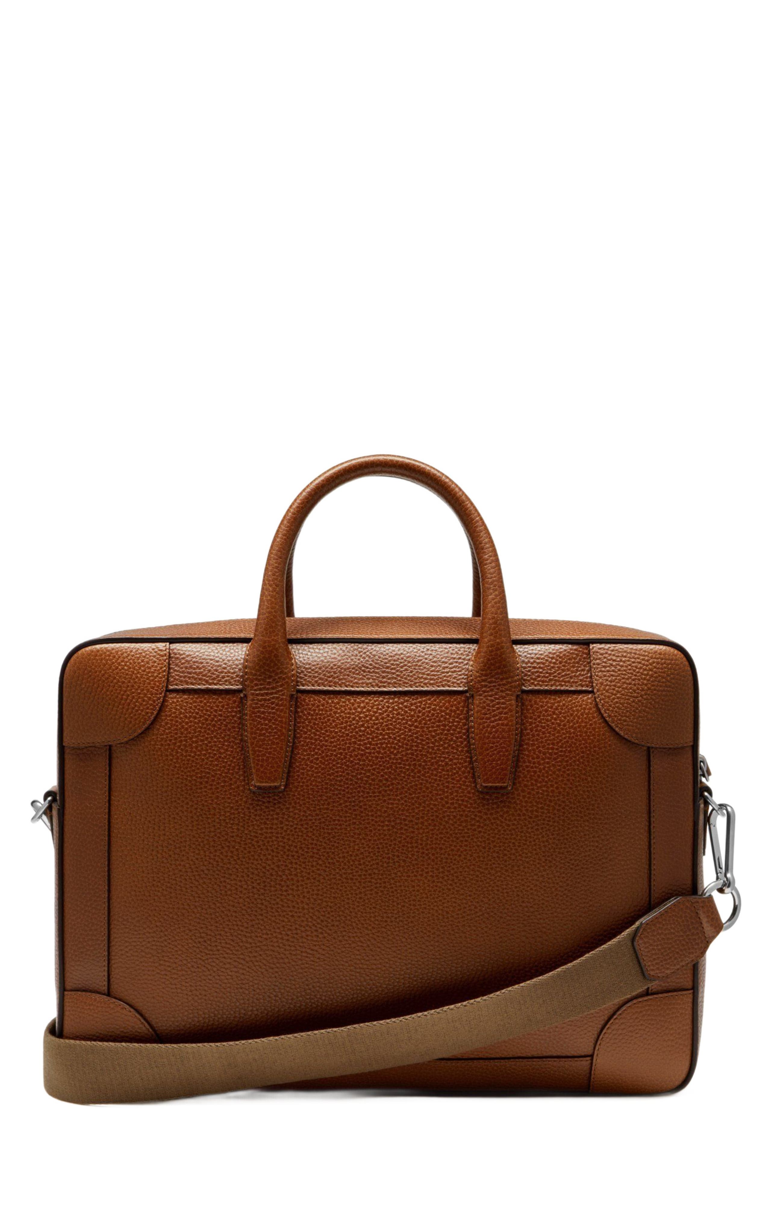 Belgrave Leather Briefcase, Alternate, color, Oak