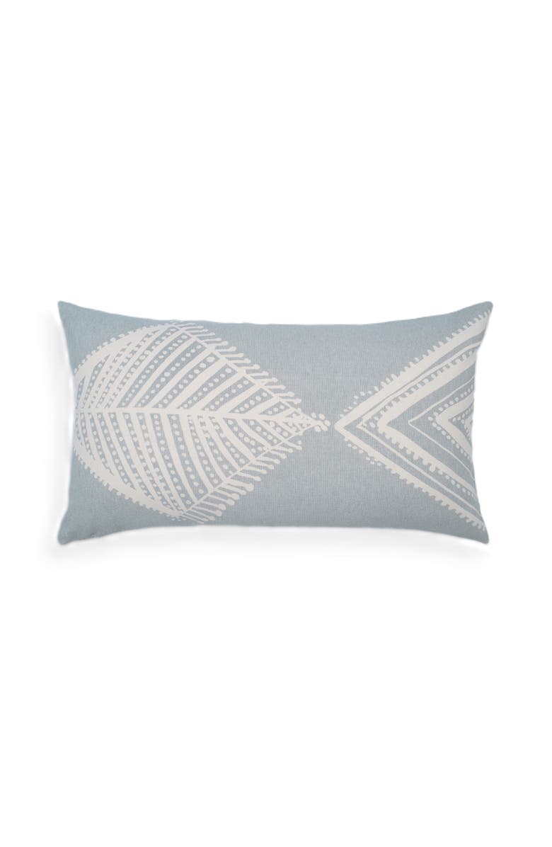 Naki & Ssam Oceanic elegance artisan print fish lumbar pillow cover, Main, color, Bit Of Blue