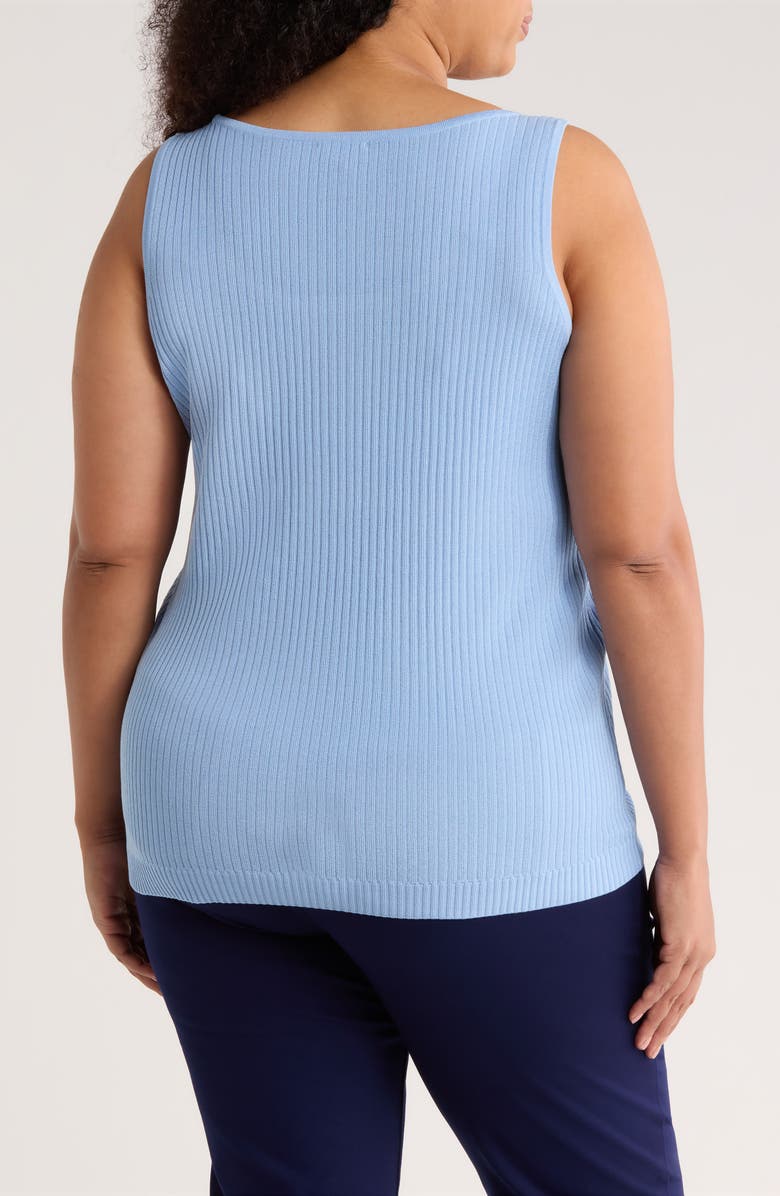 Jones New York Sutton Rib Sweater Tank, Alternate, color, Chintz Blue