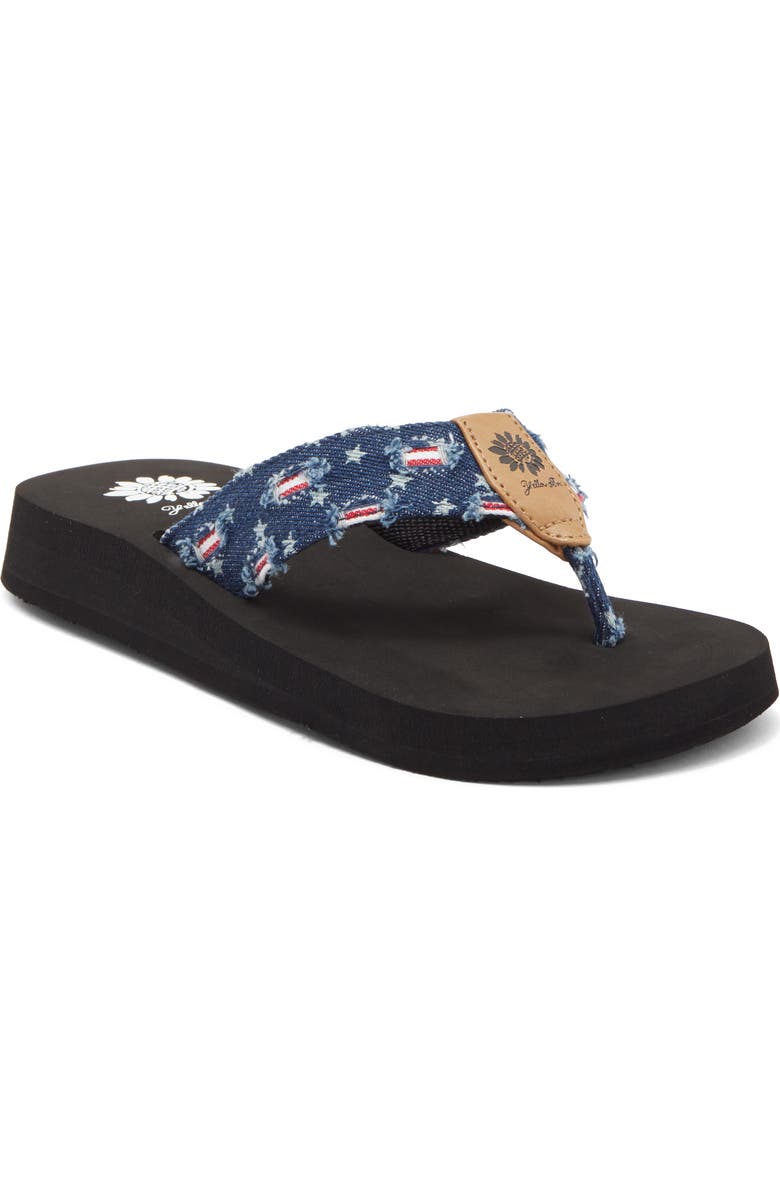 Yellow Box Premium Firework Flip Flop, Main, color, Navy