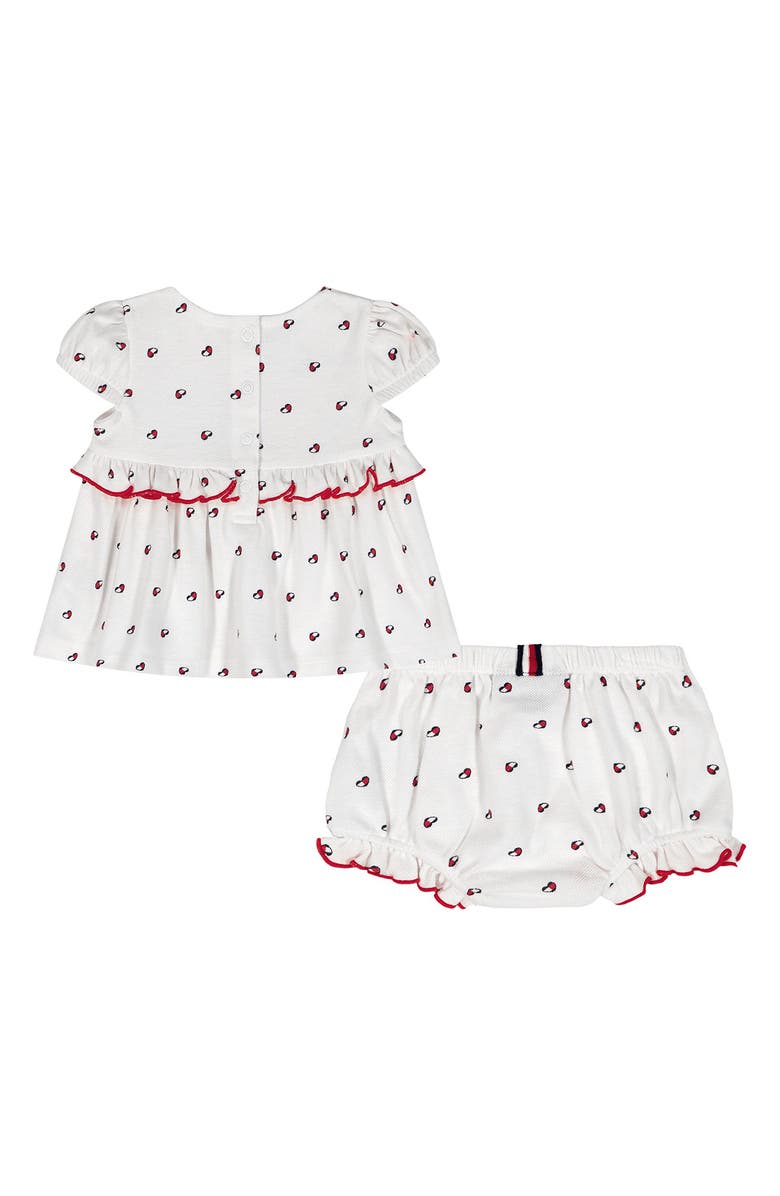 Tommy Hilfiger Tommy Heart Logo Top & Bloomers Set, Alternate, color, 