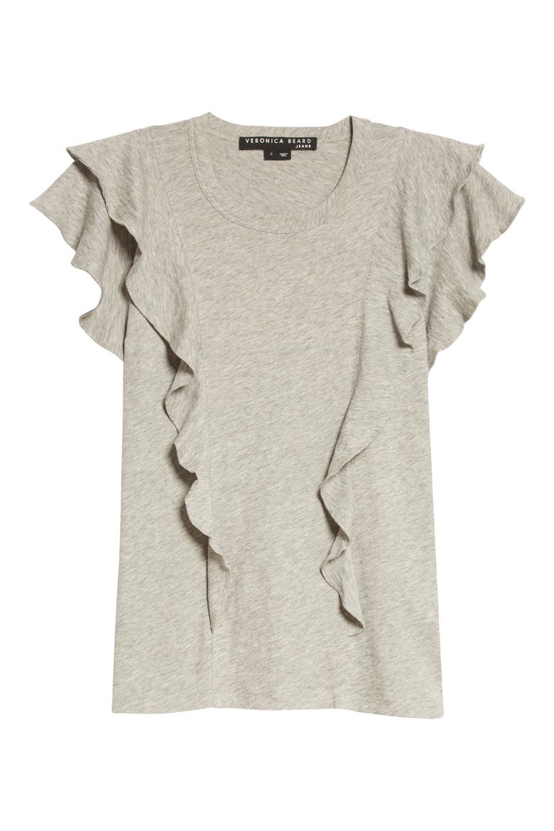 Bea Ruffle T-Shirt, Alternate, color, HEATHER GREY